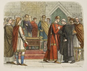 ウィリアム1世王は、1067年に英国の紀元前55年代からパブAD 1485まで英国の指導者に法廷で支払います。ロンドン、1863 作： James William Edmund Doyle